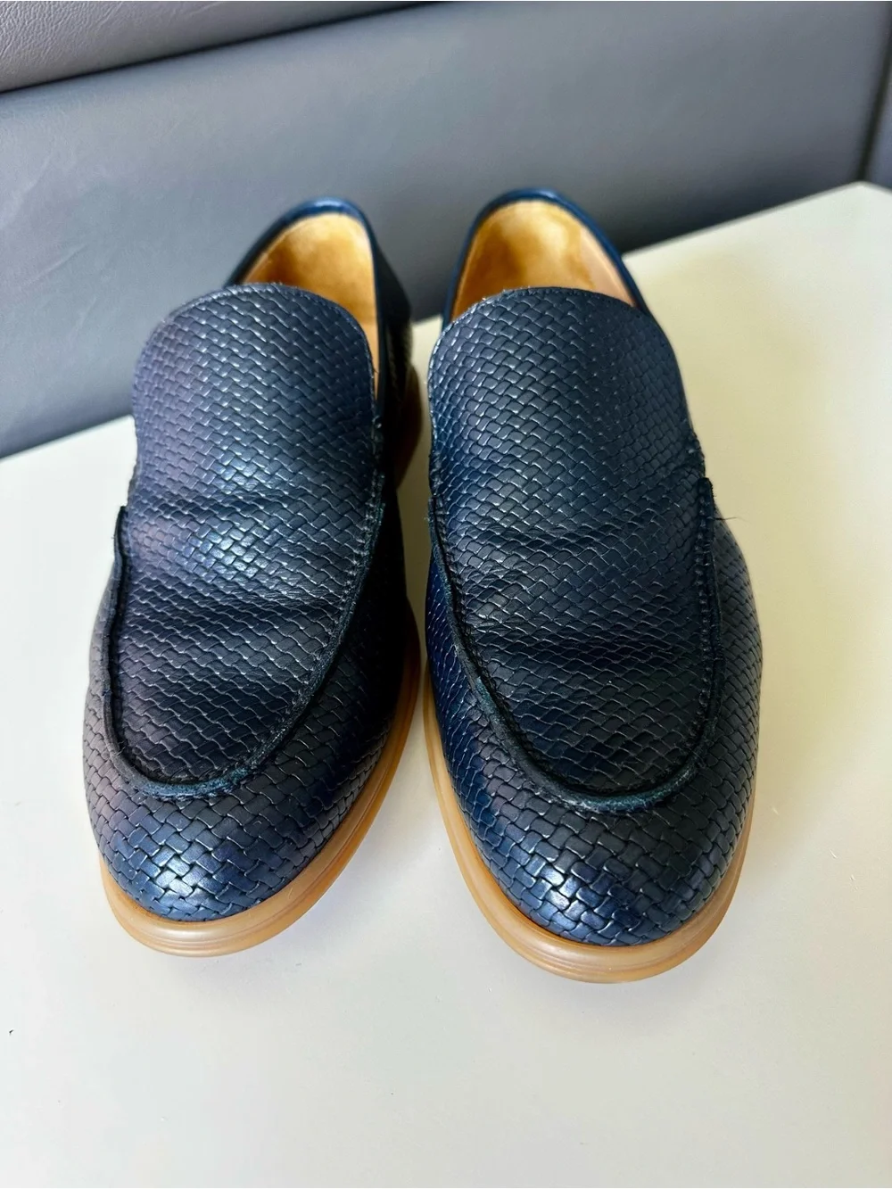 Russell & Bromley London Navy Leather Loafers EU 42